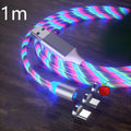 LED-lit magnetic charging cable with colorful braided design for fast data transfer